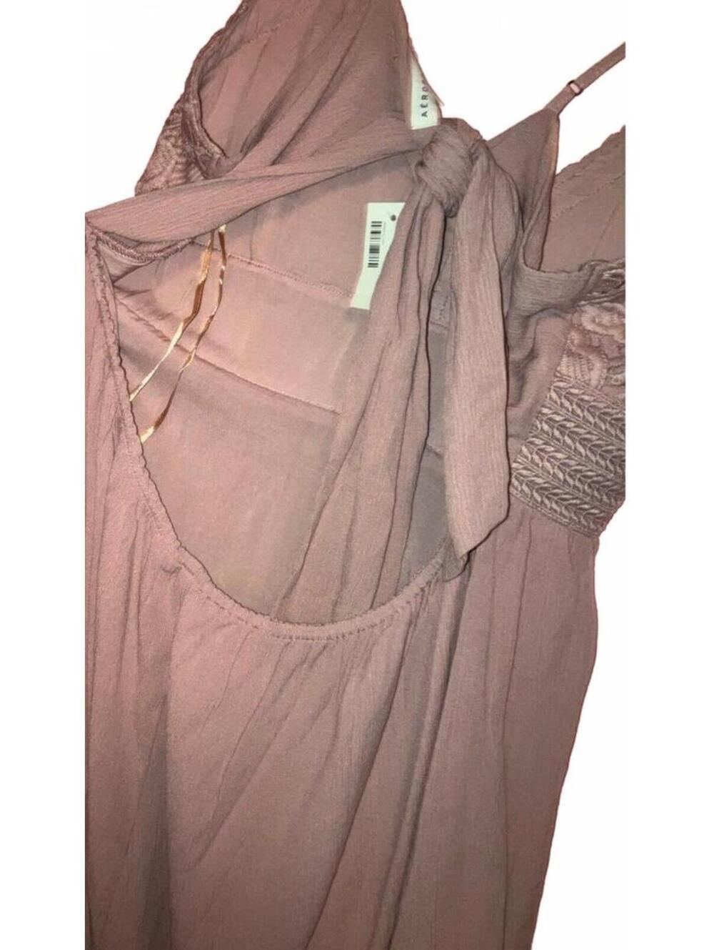 Aeropostale Brown Crochet Bust High Low Romper Women’s Size XL Dainty Boho New - Picture 3 of 4